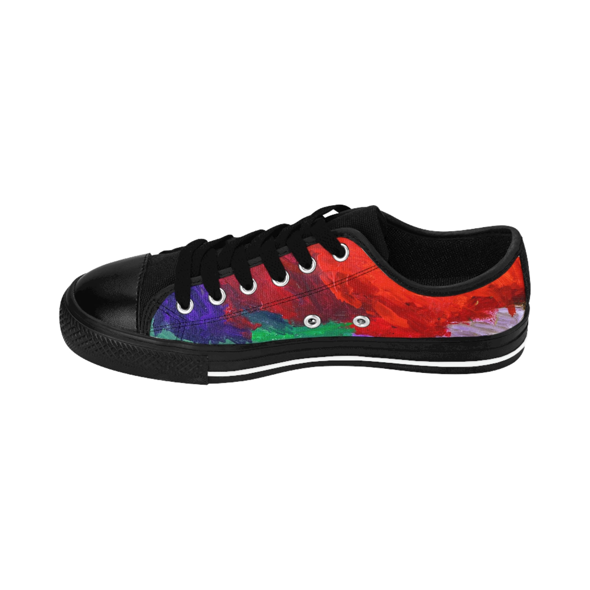 Men's Top Low Sneakers, Art On Shoes, Abstract Artwork Painted By A Professional Abstract Artist