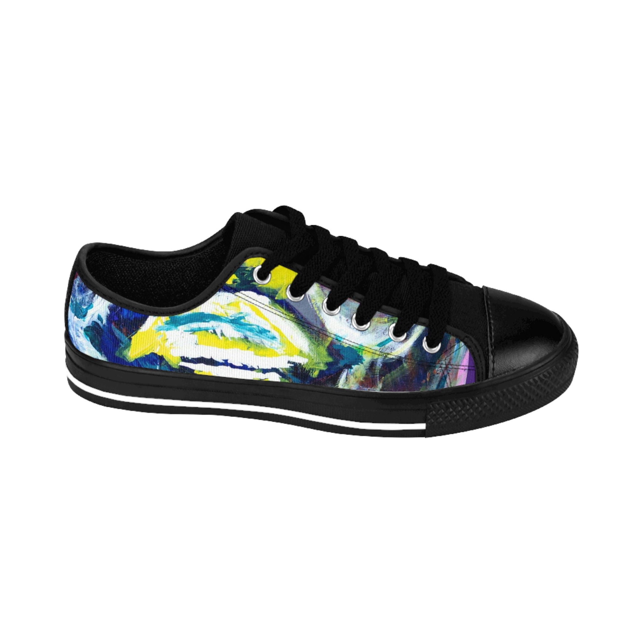 Men's Top Low Sneakers, Art On Shoes, Abstract Artwork Painted By A Professional Abstract Artist