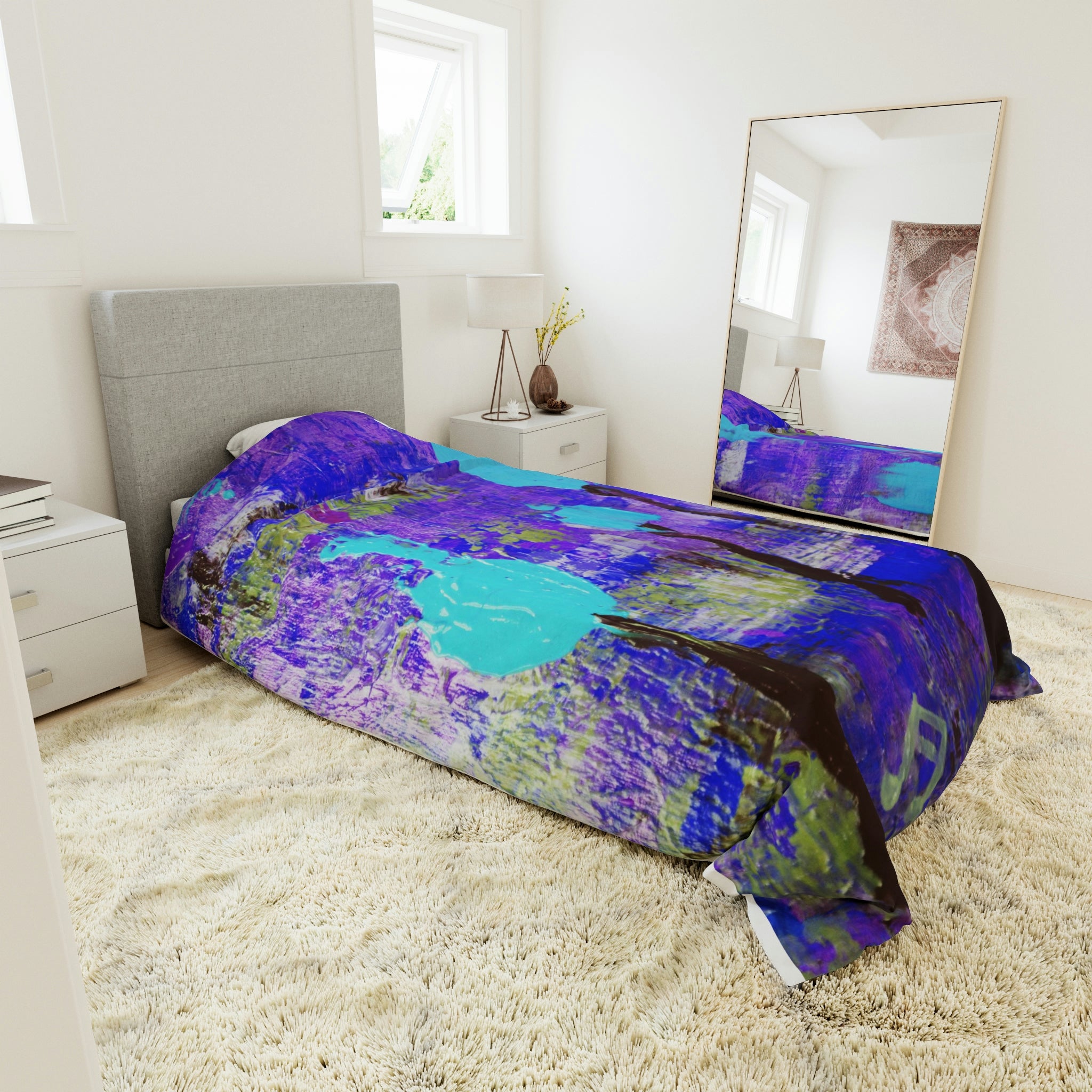 Duvet Cover, Lilla Flowers