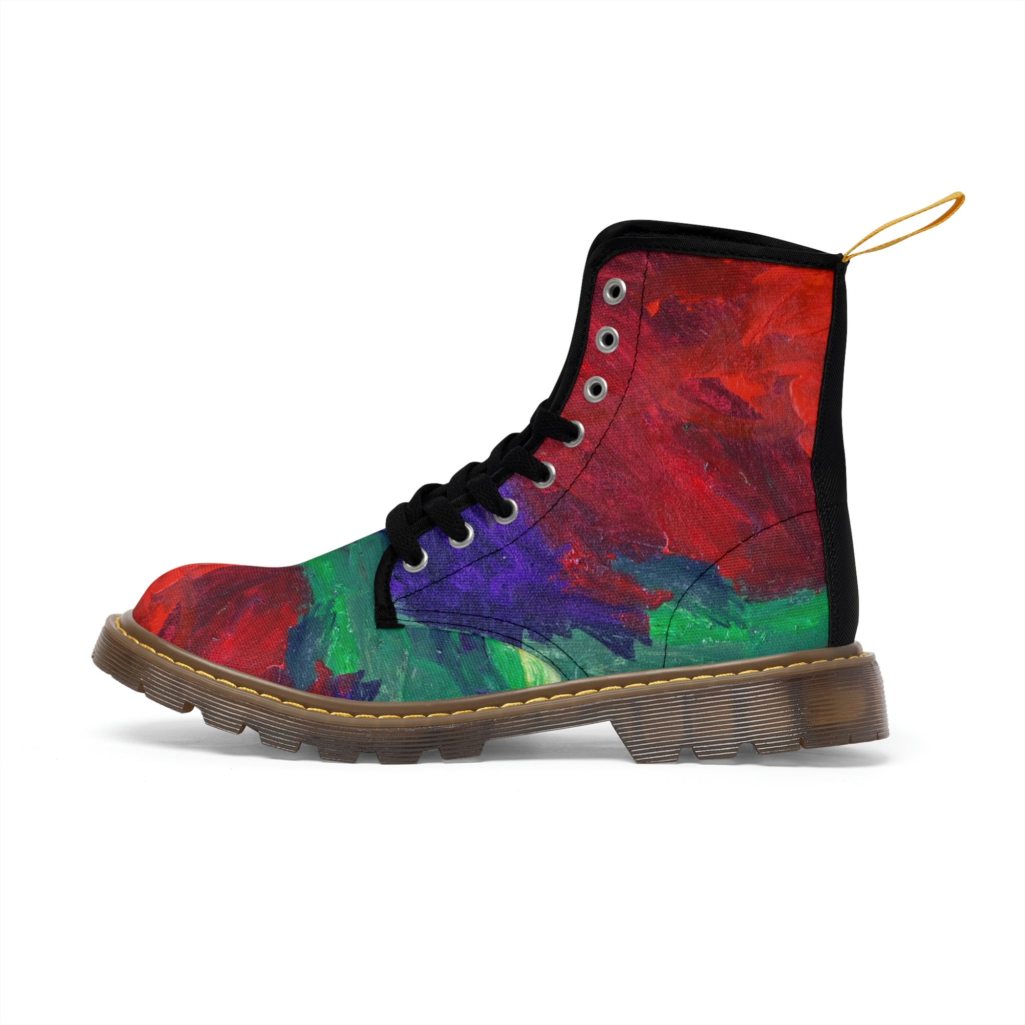 Women's Canvas Boots Womens Boots, Vegan Leather, Art On Shoes