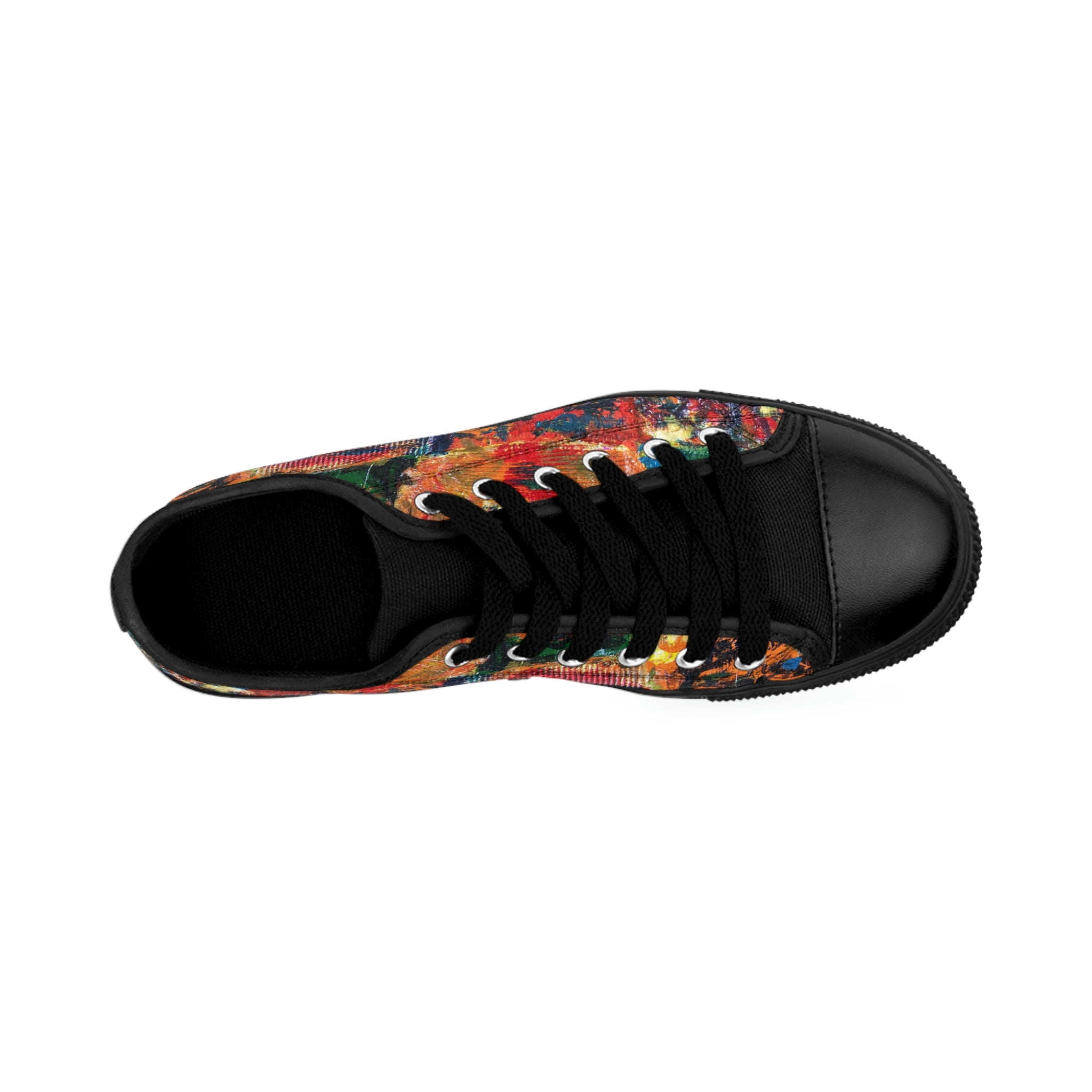 Men's Top Low Sneakers, Art On Shoes, Abstract Artwork Painted By A Professional Abstract Artist