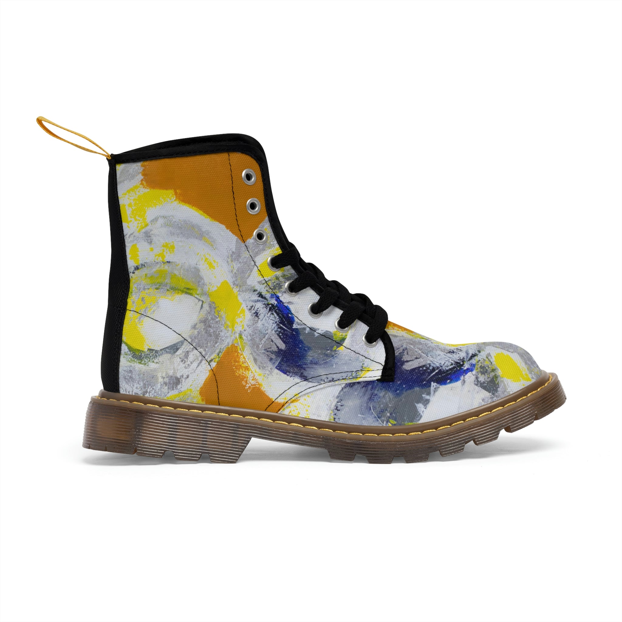 Women's Canvas Boots Womens Boots, Vegan Leather, Art On Shoes