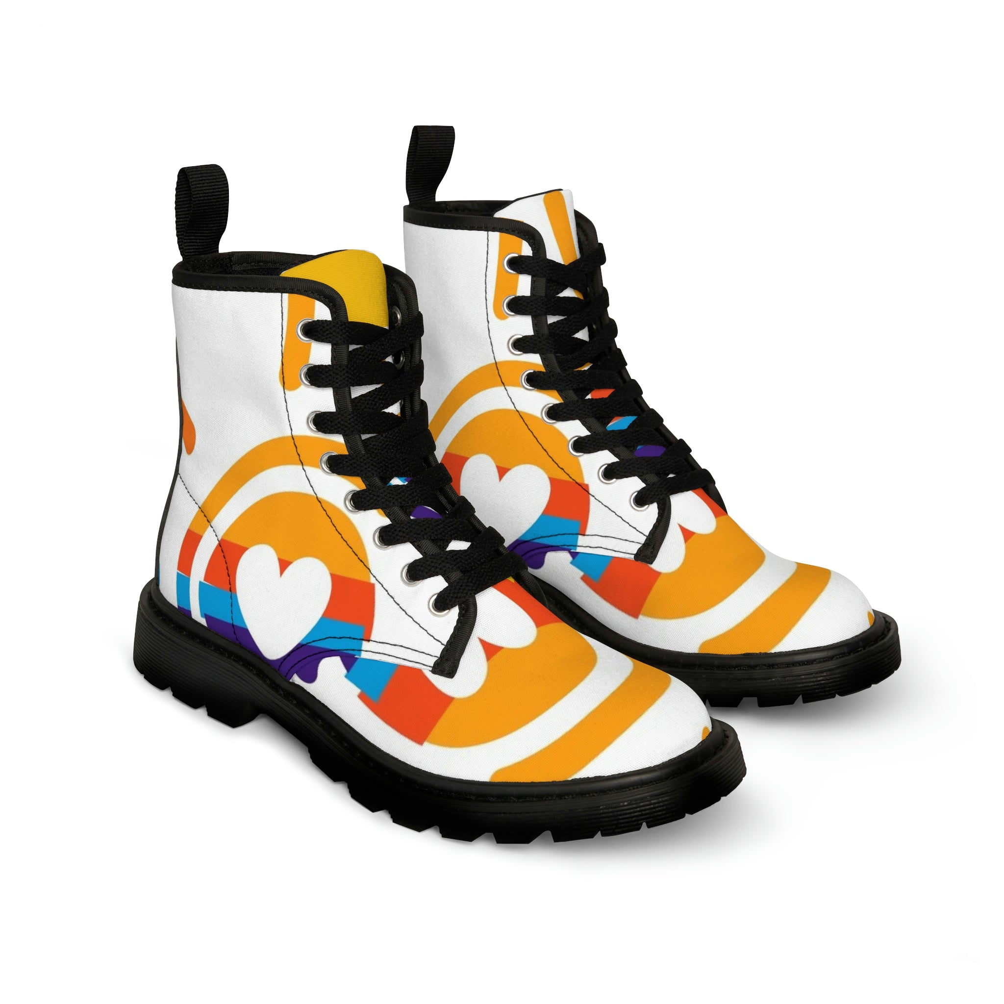 Women's Canvas Boots Womens Boots, Vegan Leather, Art On Shoes