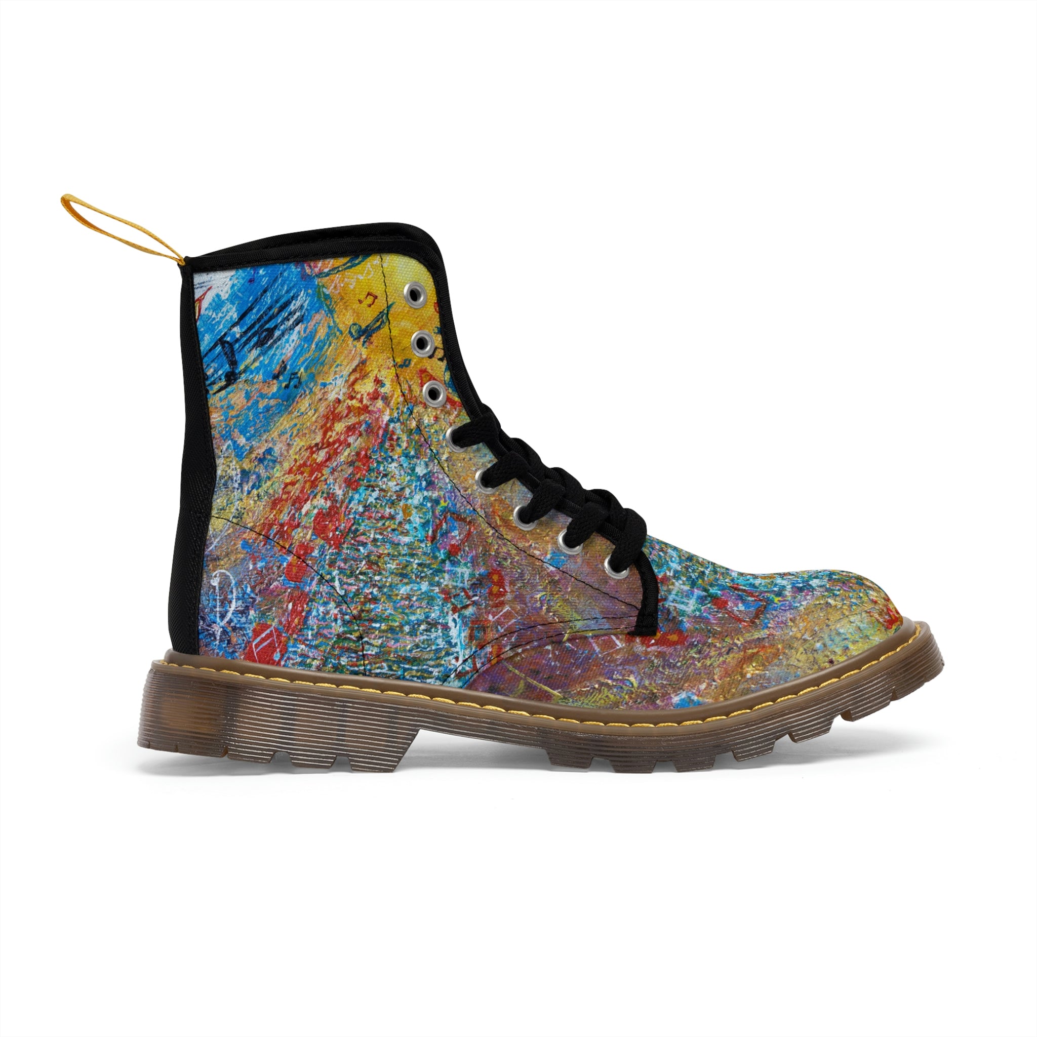 Women's Canvas Boots Womens Boots, Vegan Leather, Art On Shoes