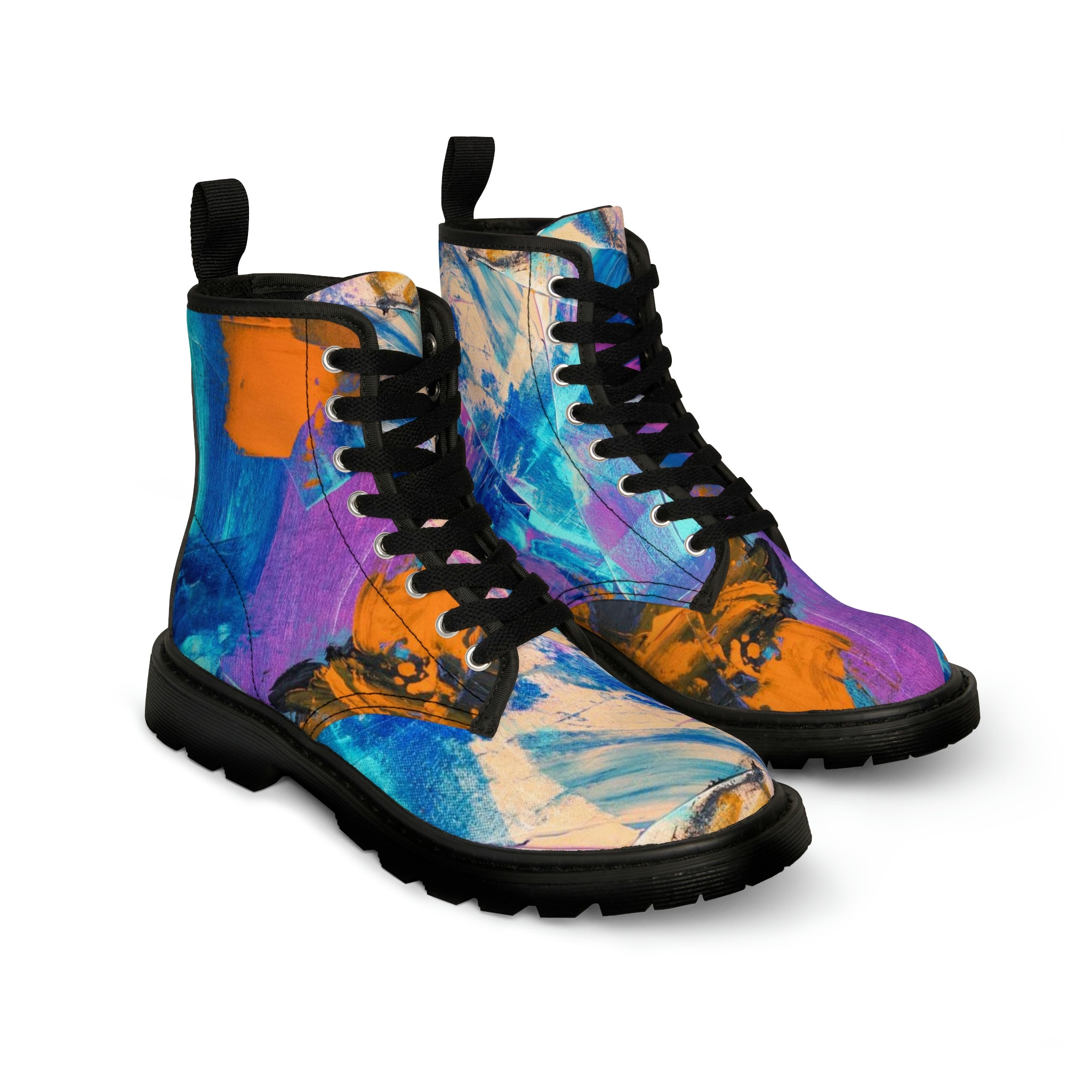 Women's Canvas Boots Womens Boots, Vegan Leather