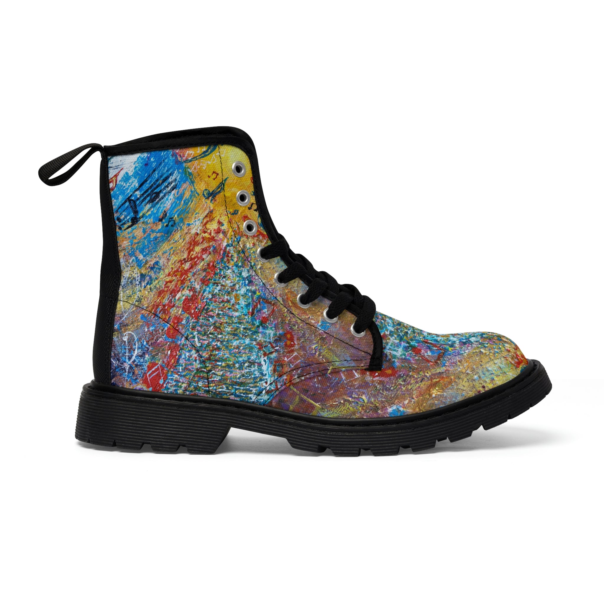 Women's Canvas Boots Womens Boots, Vegan Leather, Art On Shoes