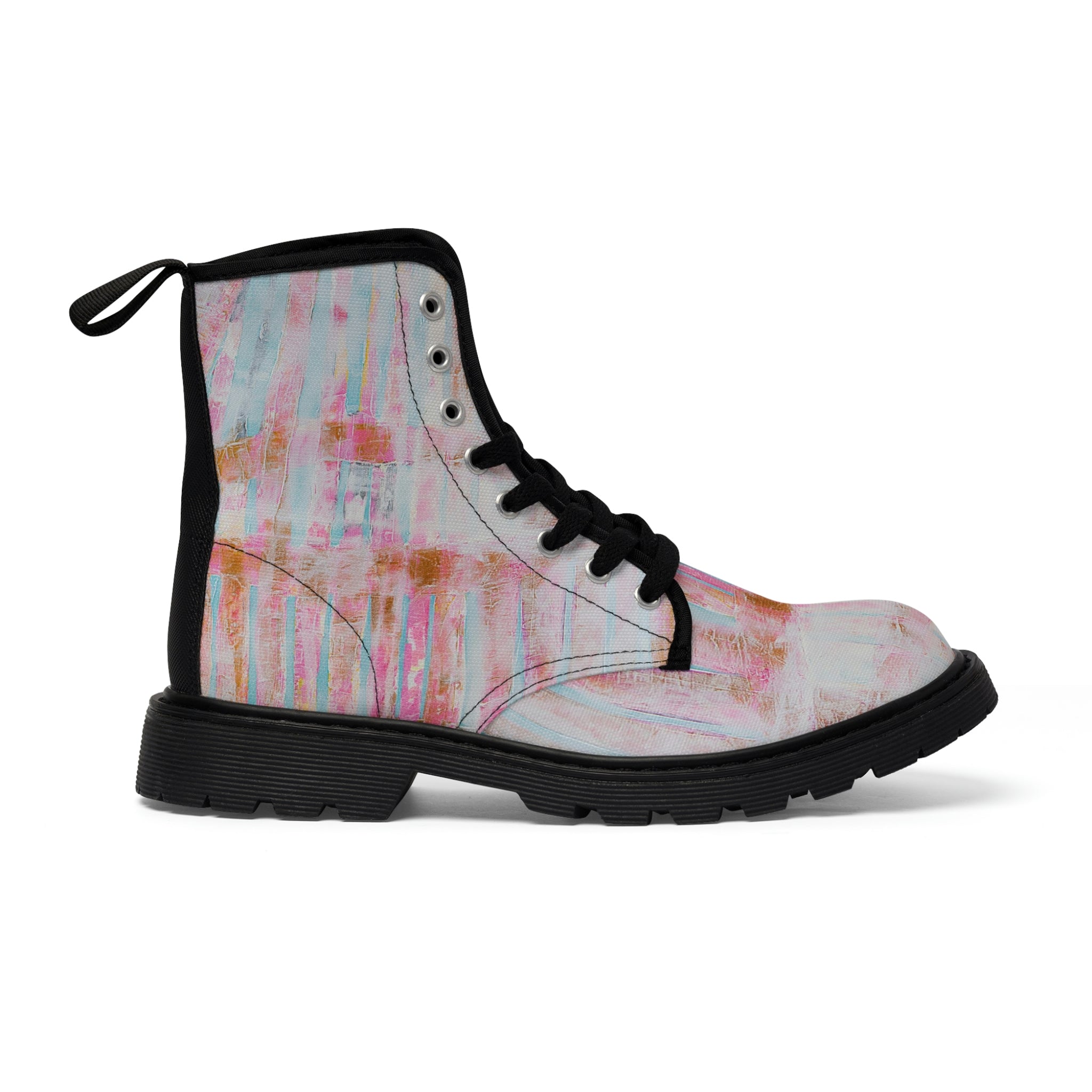 Women's Canvas Boots Womens Boots, Vegan Leather, Art On Shoes