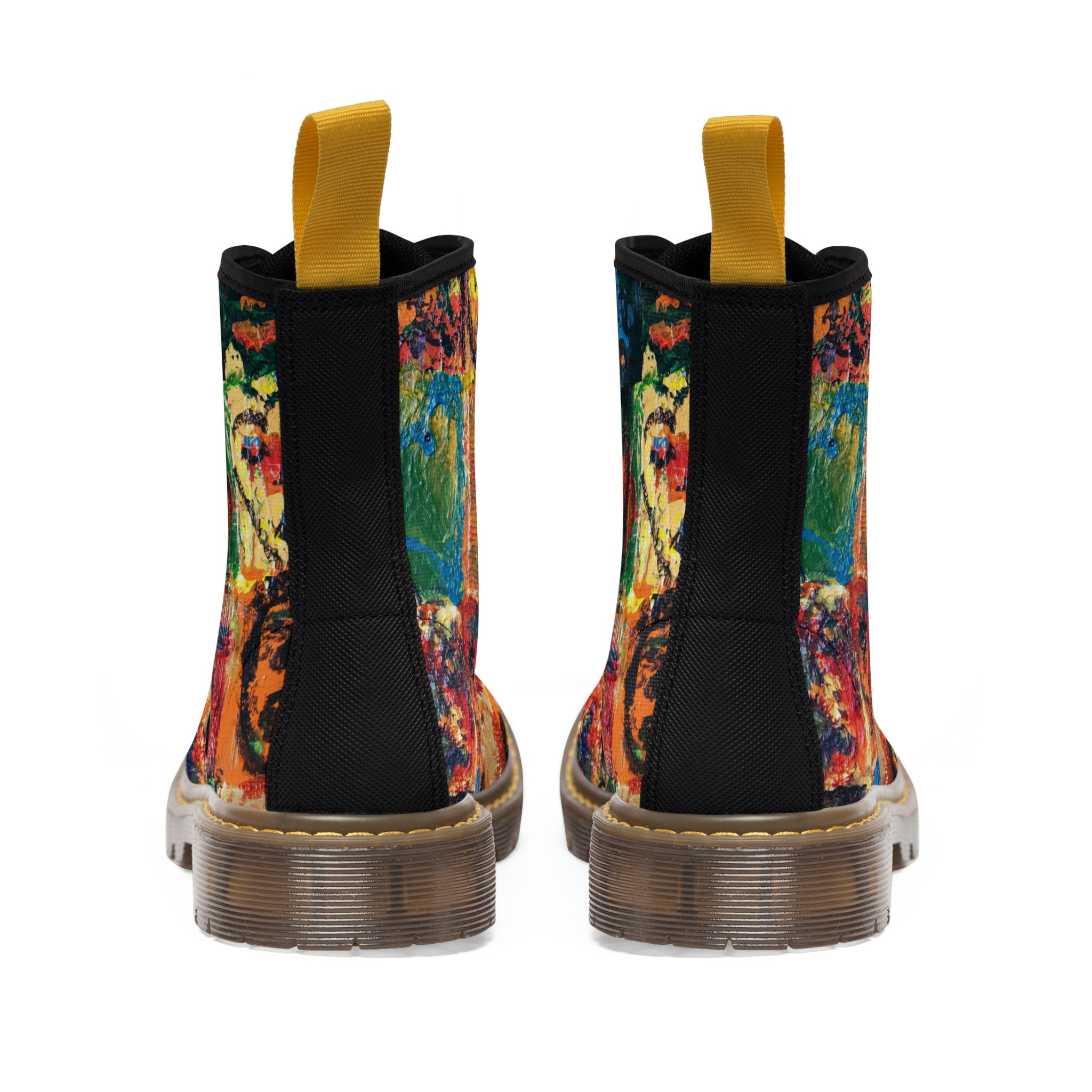 Women's Canvas Boots Womens Boots, Vegan Leather, Art On Shoes