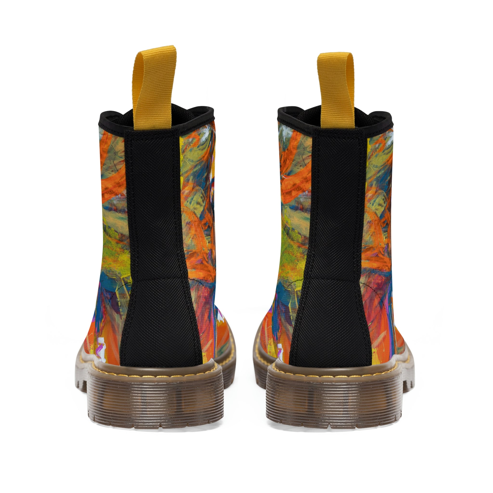 Women's Canvas Boots Womens Boots, Vegan Leather, Art On Shoes