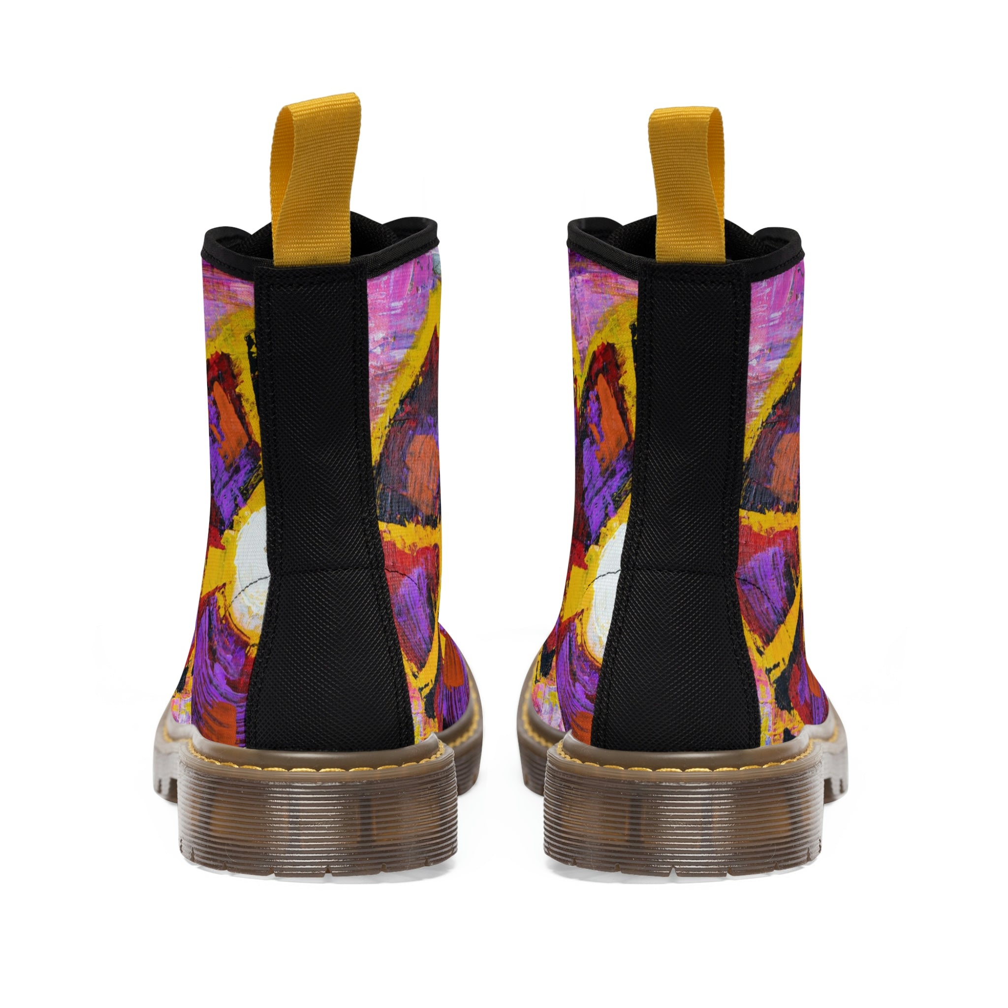 Women's Canvas Boots Womens Boots, Vegan Leather, Art On Shoes