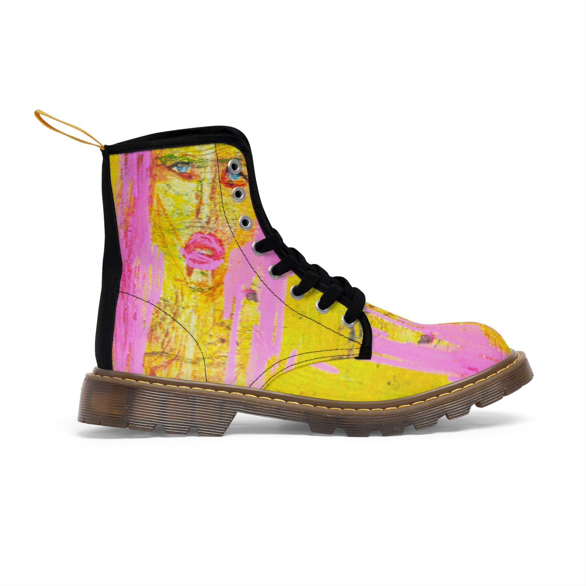 Women's Canvas Boots Womens Boots, Vegan Leather, Art On Shoes