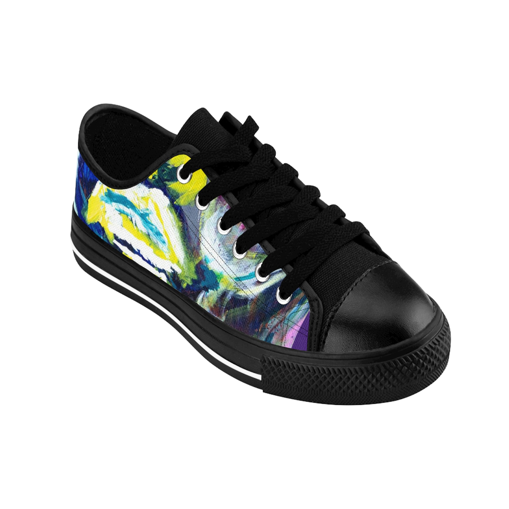 Men's Top Low Sneakers, Art On Shoes, Abstract Artwork Painted By A Professional Abstract Artist