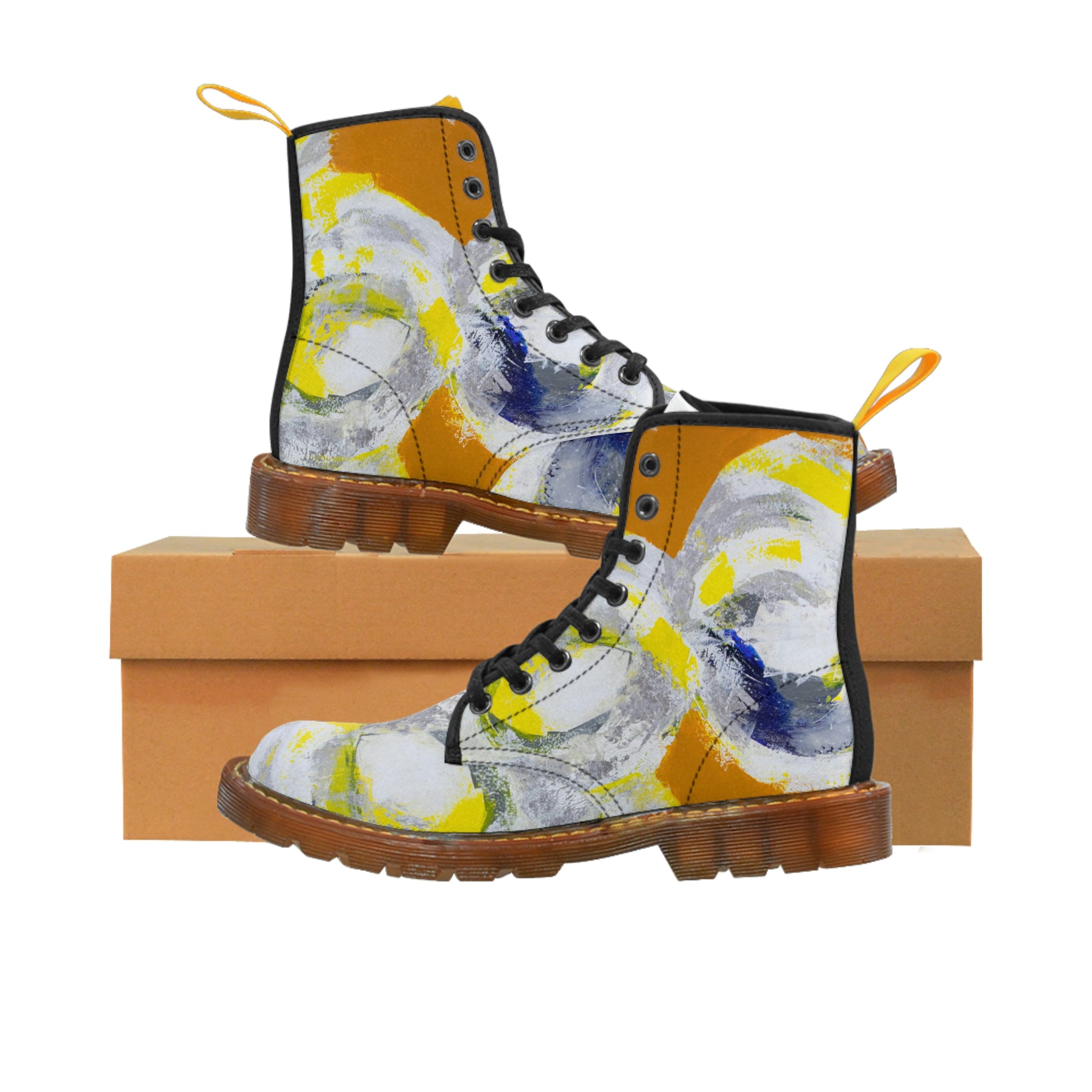 Women's Canvas Boots Womens Boots, Vegan Leather, Art On Shoes