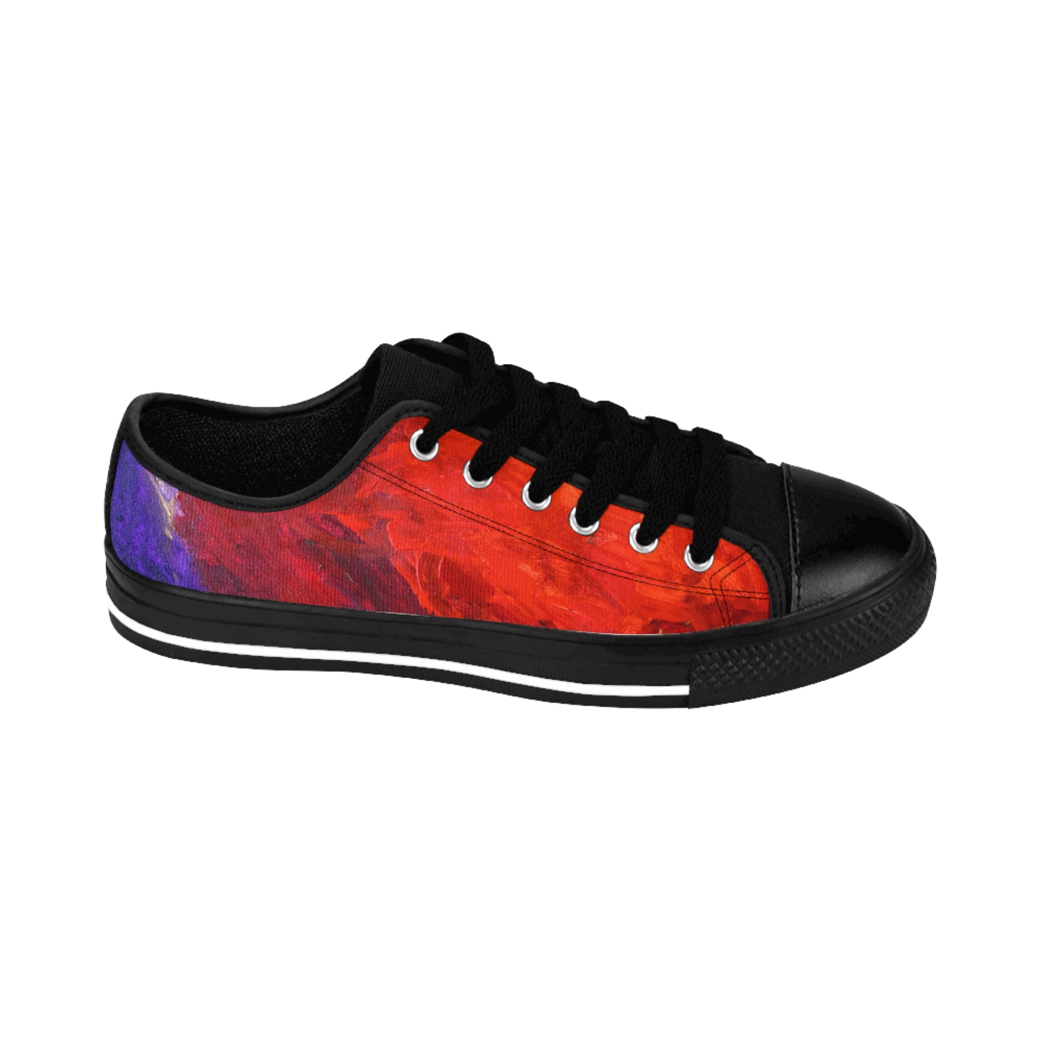 Men's Top Low Sneakers, Art On Shoes, Abstract Artwork Painted By A Professional Abstract Artist