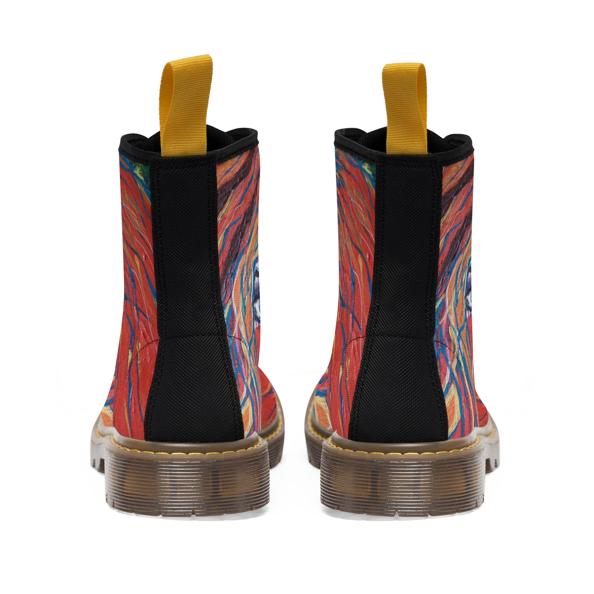 Women's Canvas Boots Womens Boots, Vegan Leather, Art On Shoes