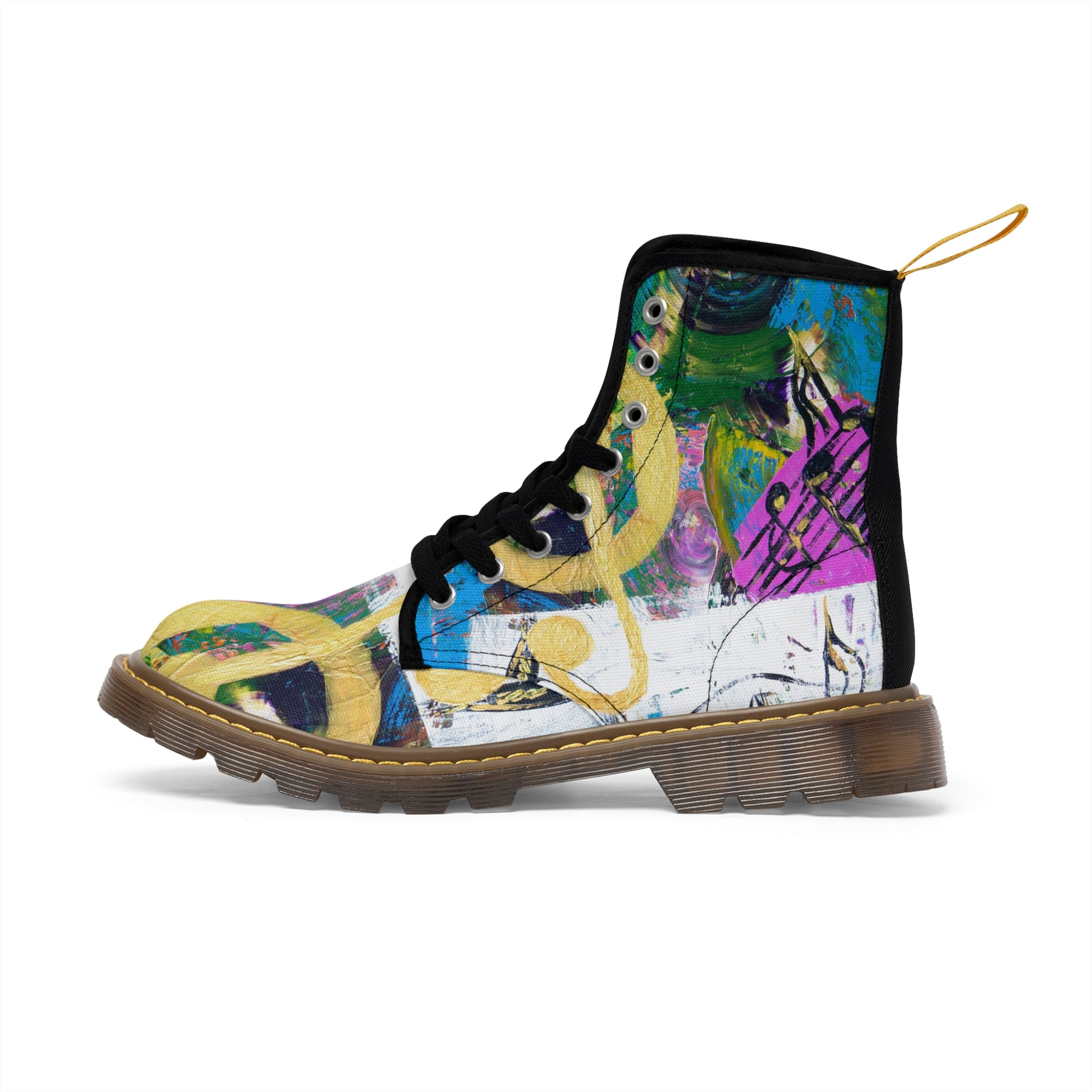 Women's Canvas Boots Womens Boots, Vegan Leather, Art On Shoes