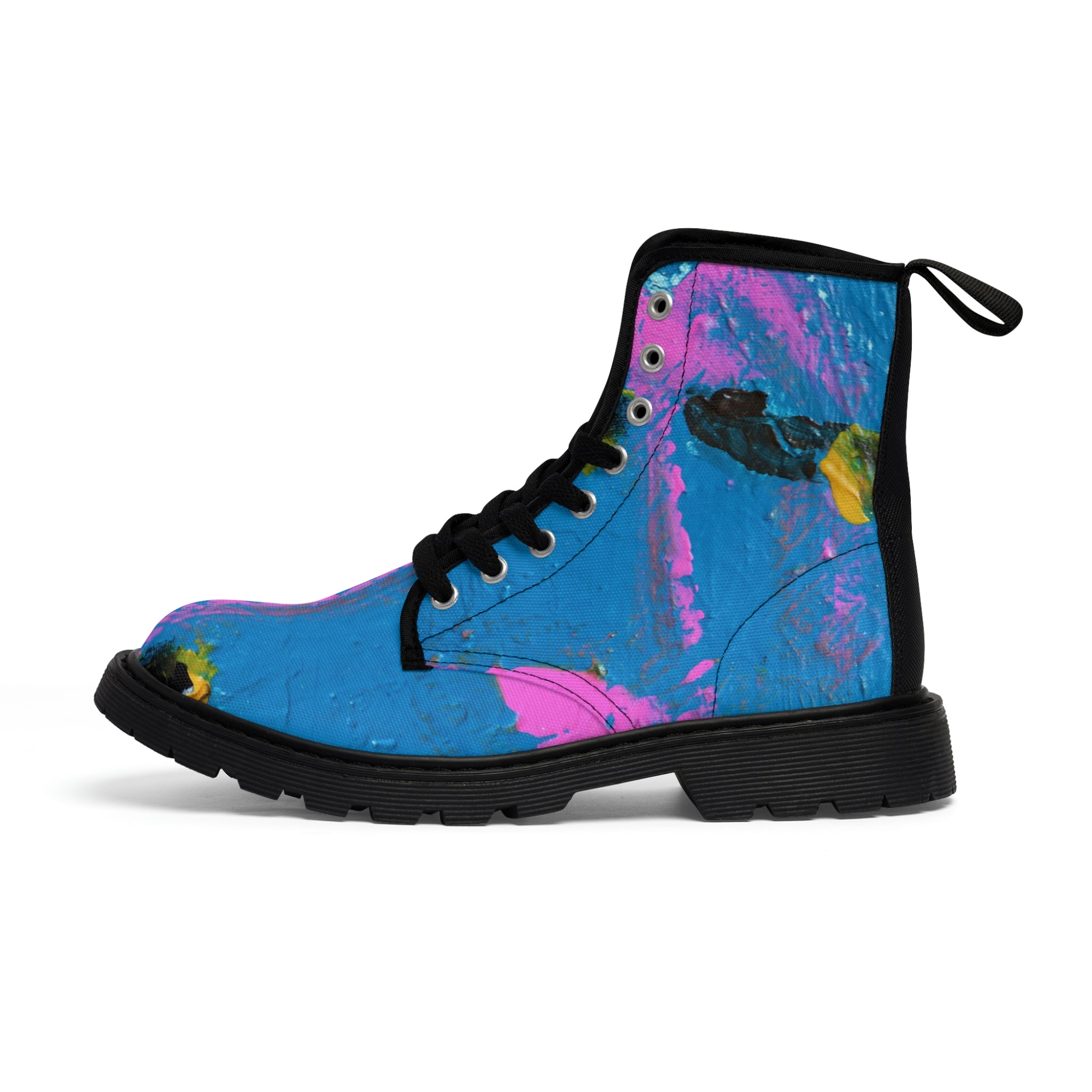 Women's Canvas Boots Womens Boots, Vegan Leather, Art On Shoes