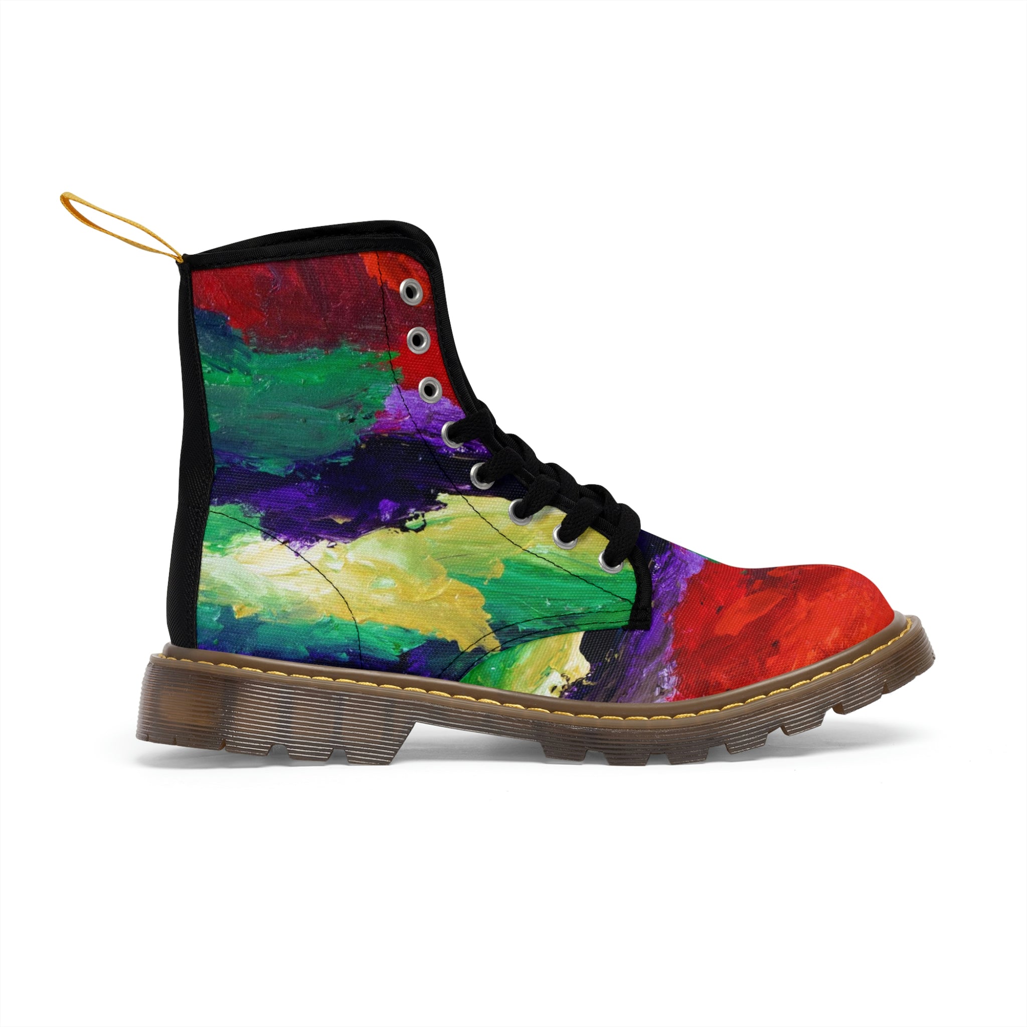 Women's Canvas Boots Womens Boots, Vegan Leather, Art On Shoes