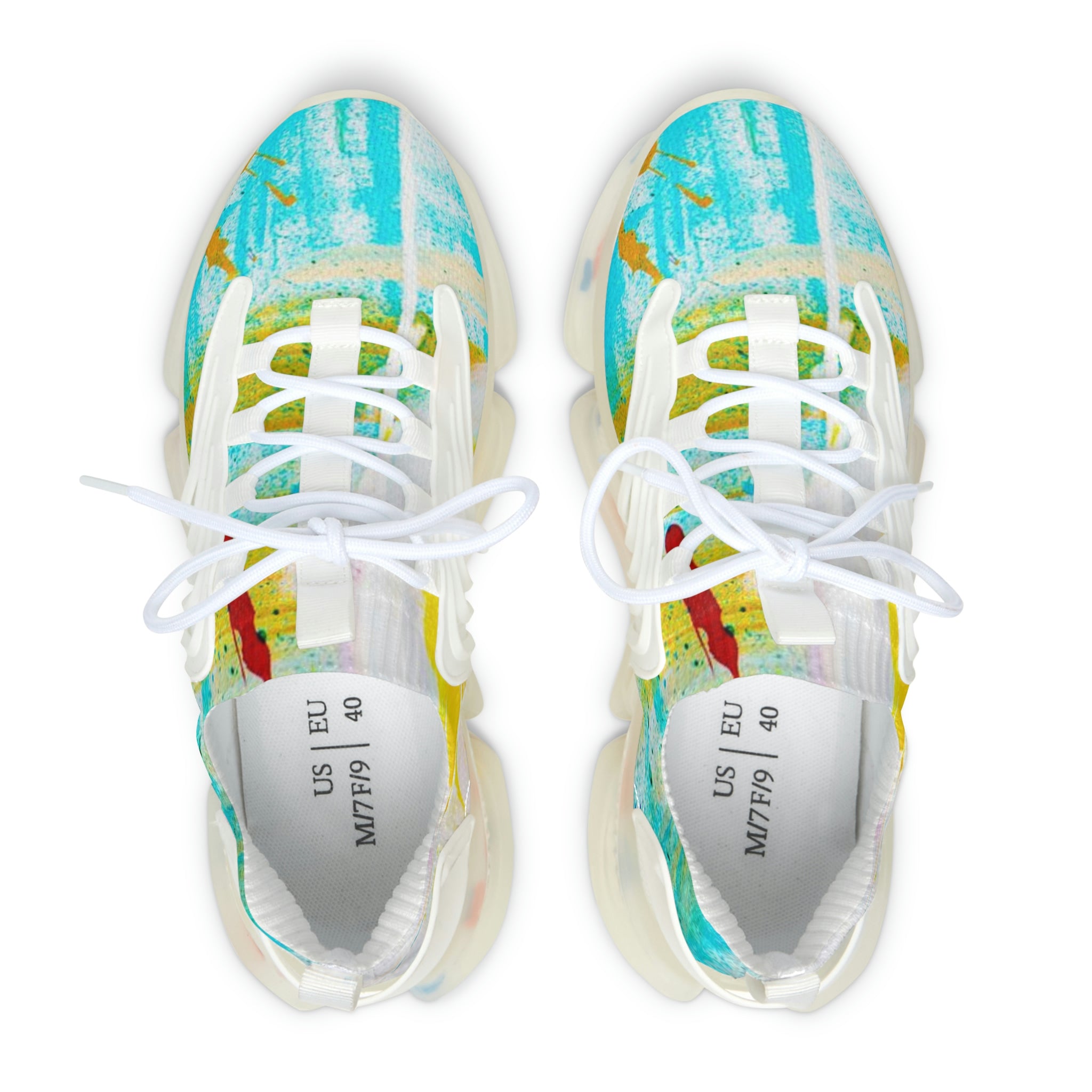 Women's Low Top Sneakers, Art On Shoes, Abstract Lake Painted By A Professional Abstract Painting Artist