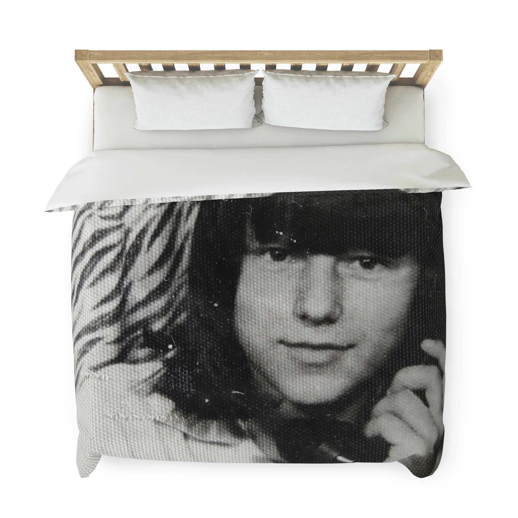 Duvet Cover,  Black and White, I Am Calling You