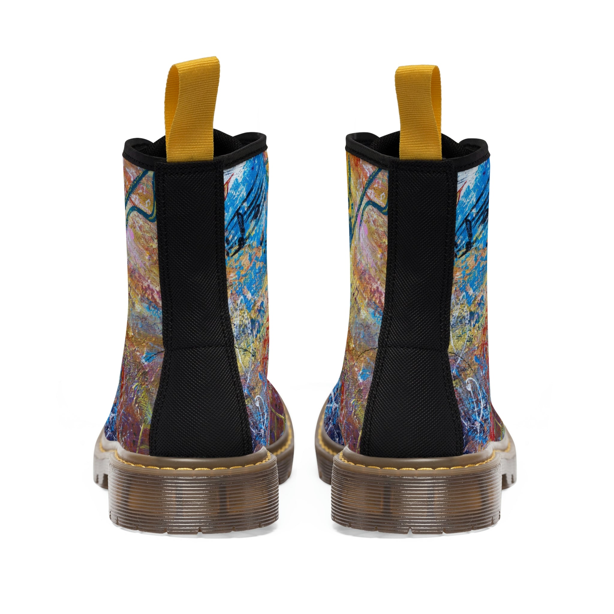 Women's Canvas Boots Womens Boots, Vegan Leather, Art On Shoes