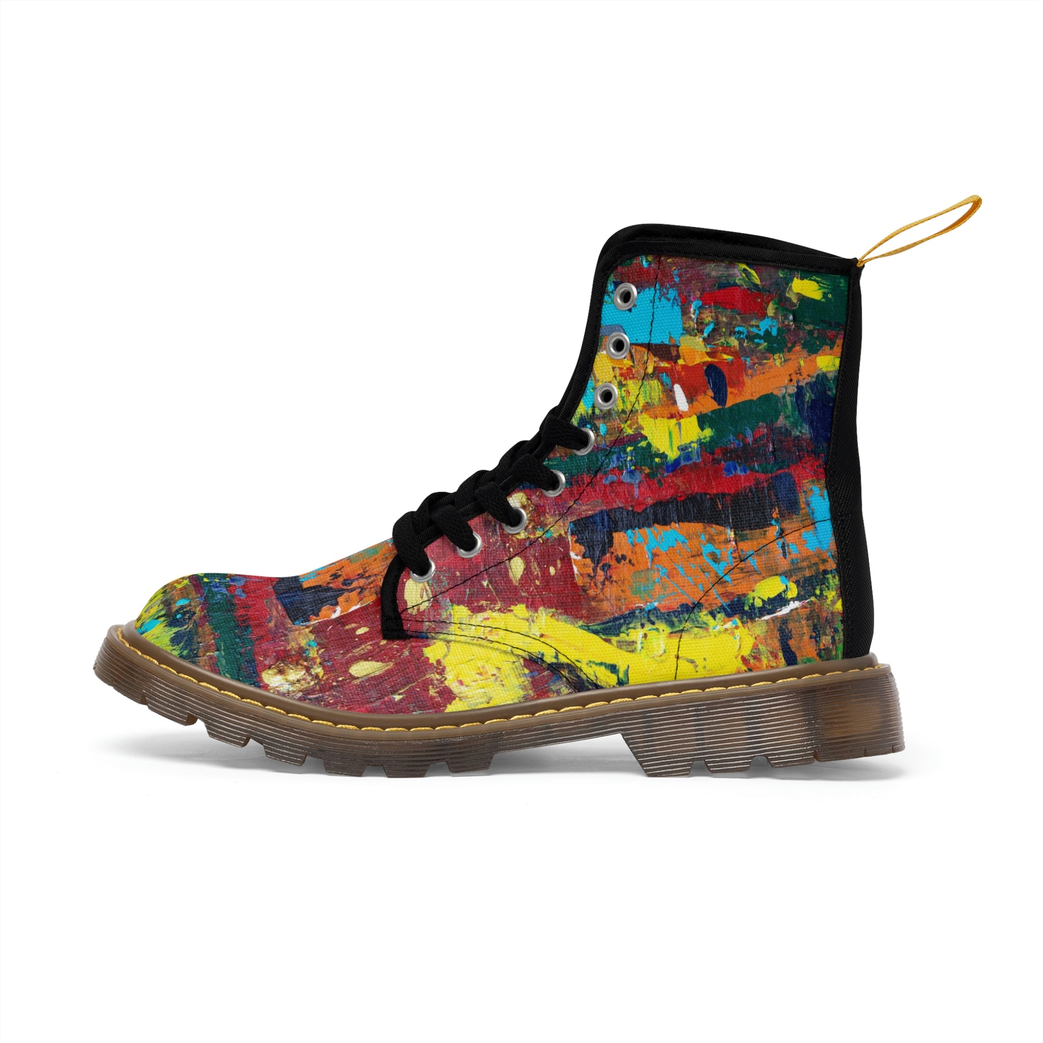 Women's Canvas Boots Womens Boots, Vegan Leather, Art On Shoes