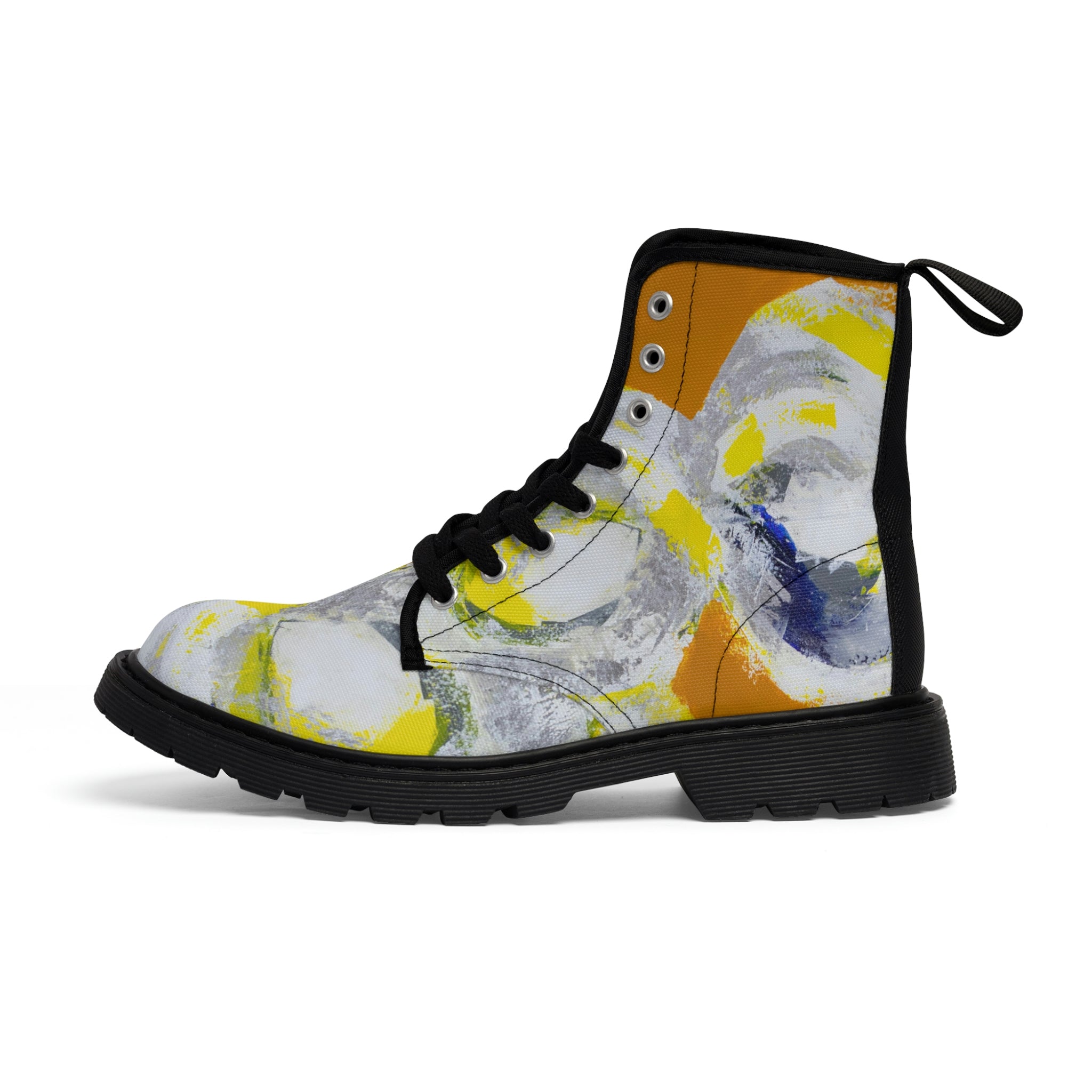 Women's Canvas Boots Womens Boots, Vegan Leather, Art On Shoes