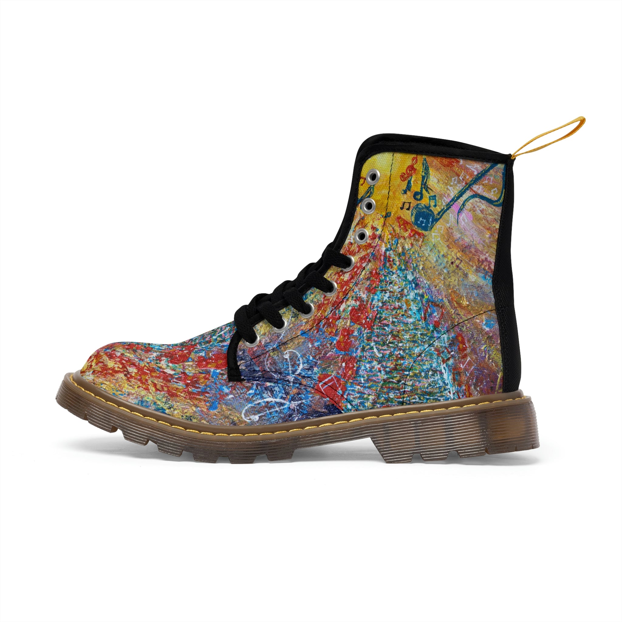 Women's Canvas Boots Womens Boots, Vegan Leather, Art On Shoes