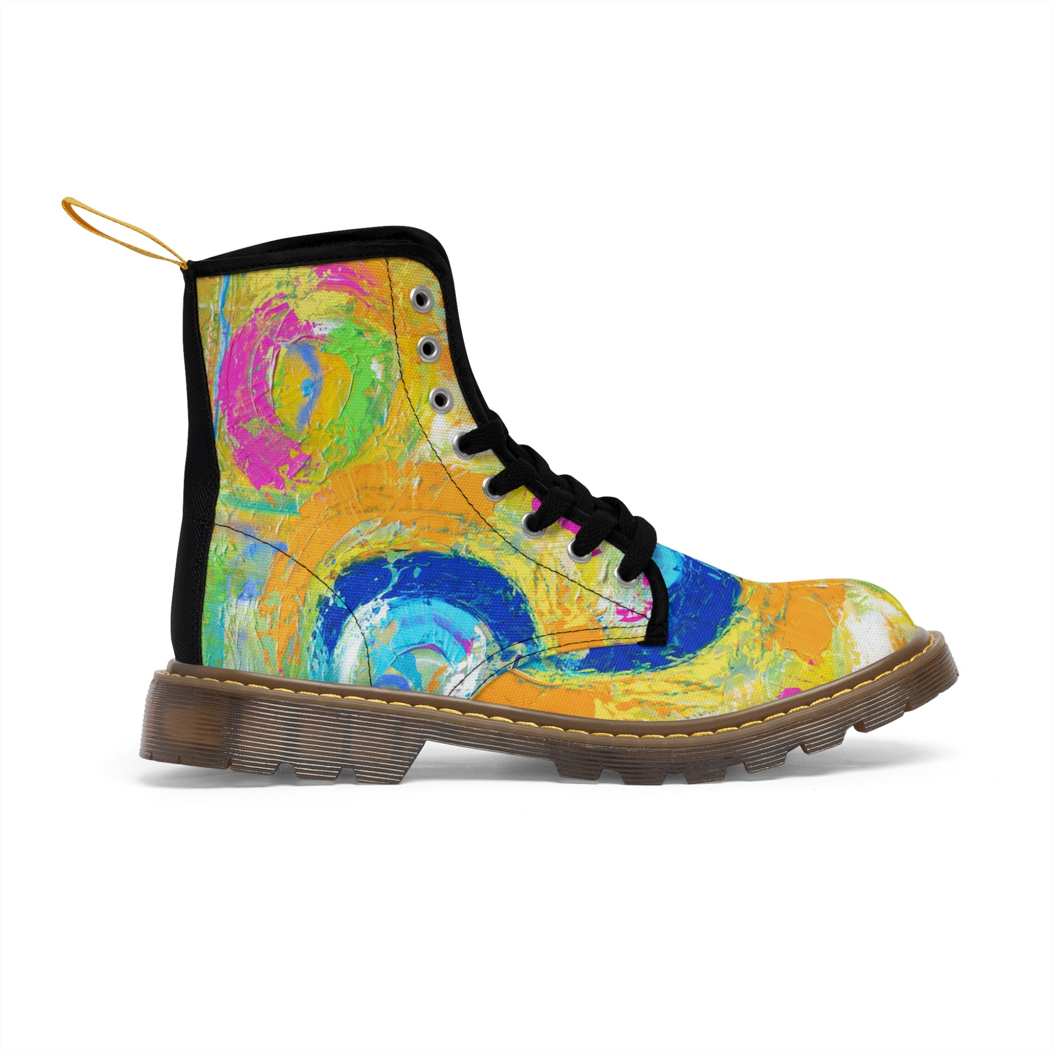 Women's Canvas Boots Womens Boots, Vegan Leather, Art On Shoes