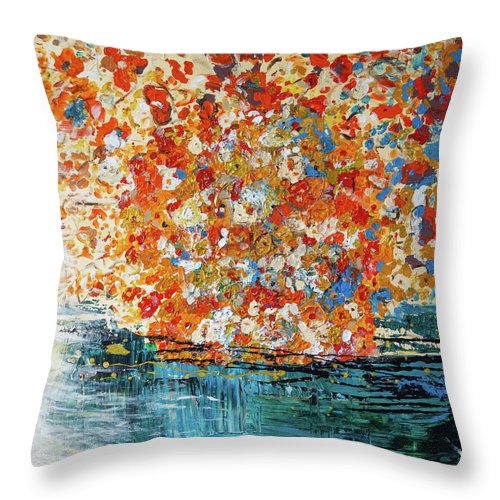 Flowers On The Water - Throw Pillow