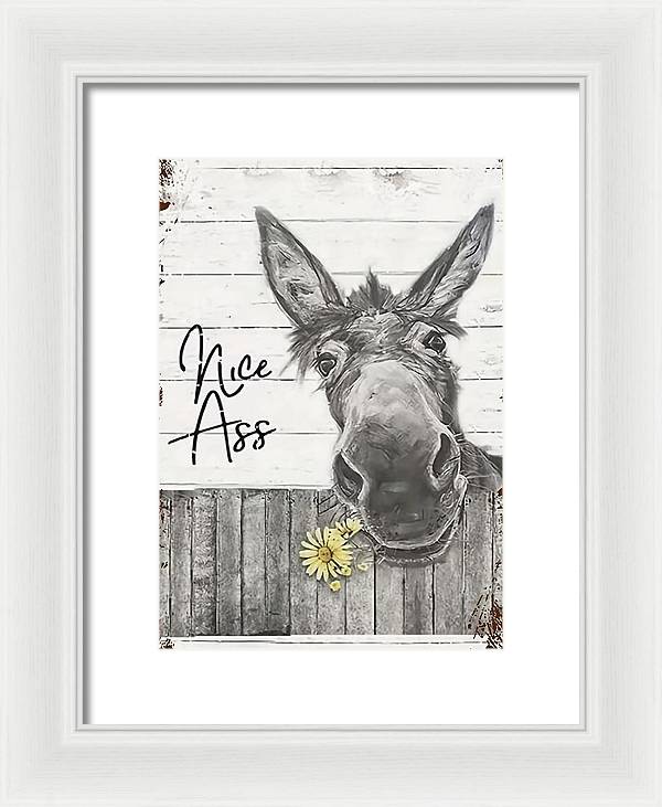 Funny Donkey - Framed Print