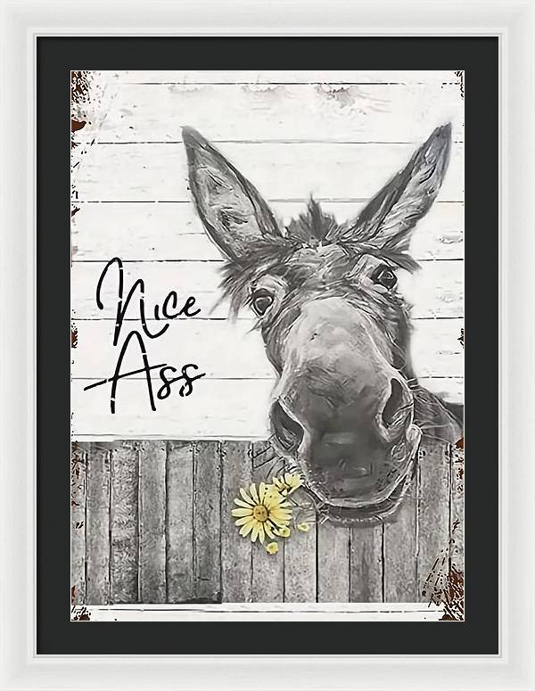 Funny Donkey - Framed Print