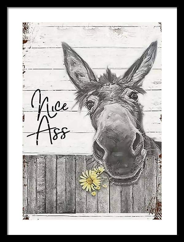 Funny Donkey - Framed Print