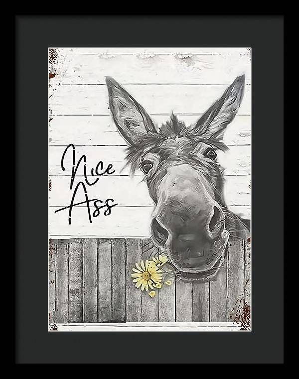 Funny Donkey - Framed Print