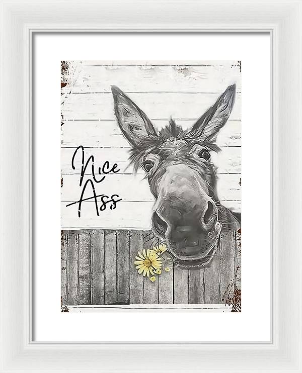 Funny Donkey - Framed Print