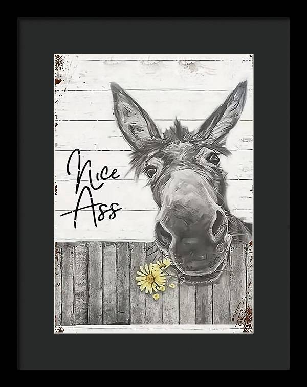 Funny Donkey - Framed Print