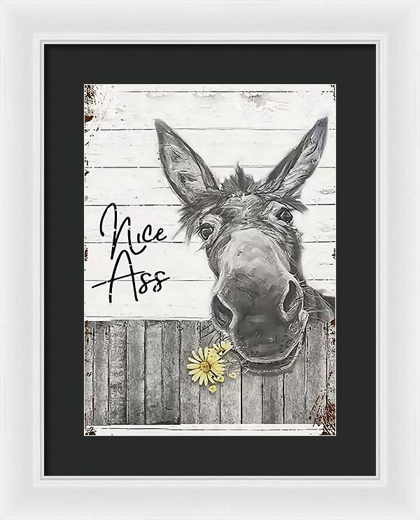 Funny Donkey - Framed Print