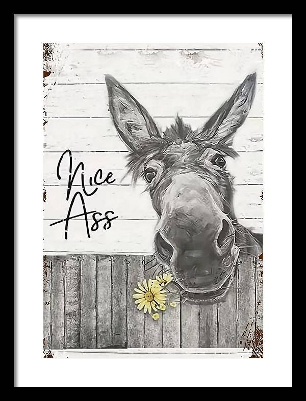 Funny Donkey - Framed Print