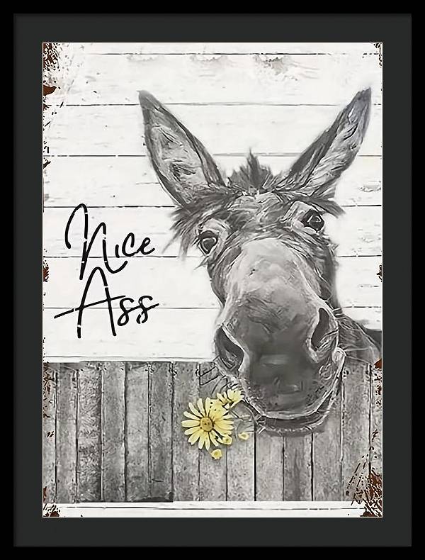 Funny Donkey - Framed Print