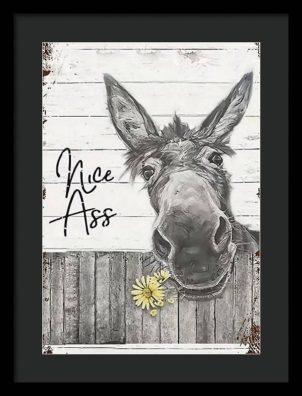 Funny Donkey - Framed Print