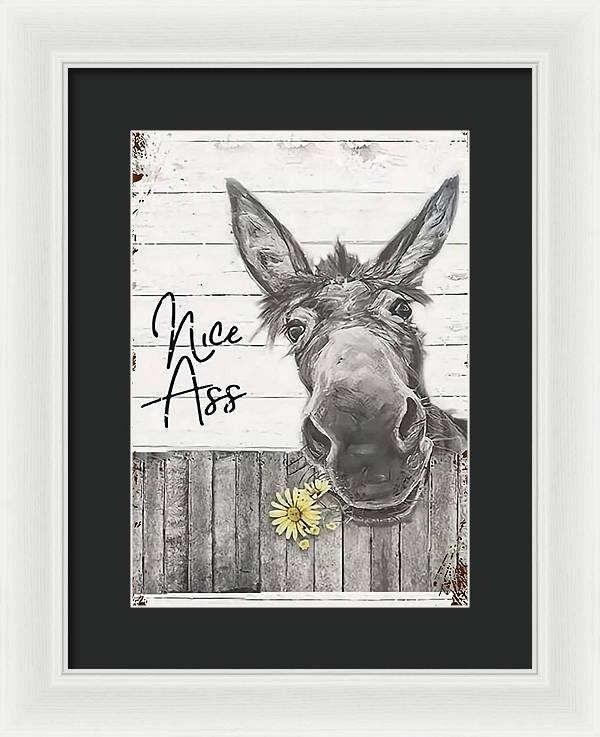 Funny Donkey - Framed Print