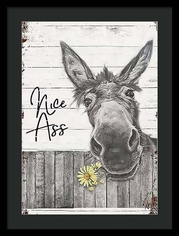 Funny Donkey - Framed Print