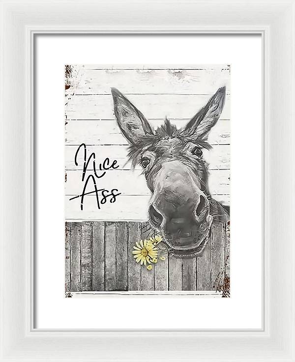 Funny Donkey - Framed Print