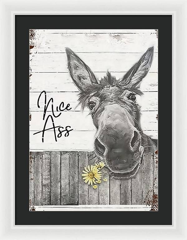 Funny Donkey - Framed Print