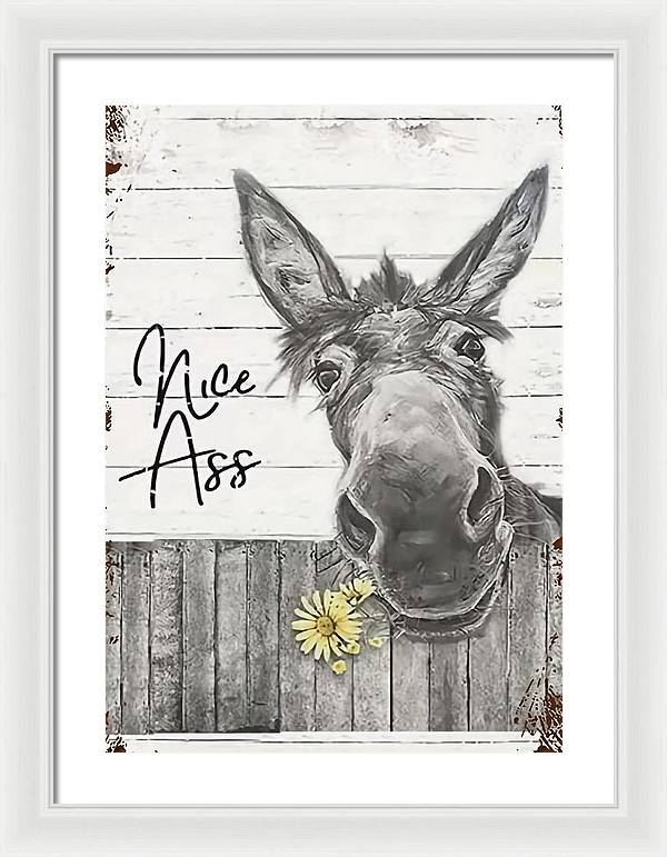 Funny Donkey - Framed Print