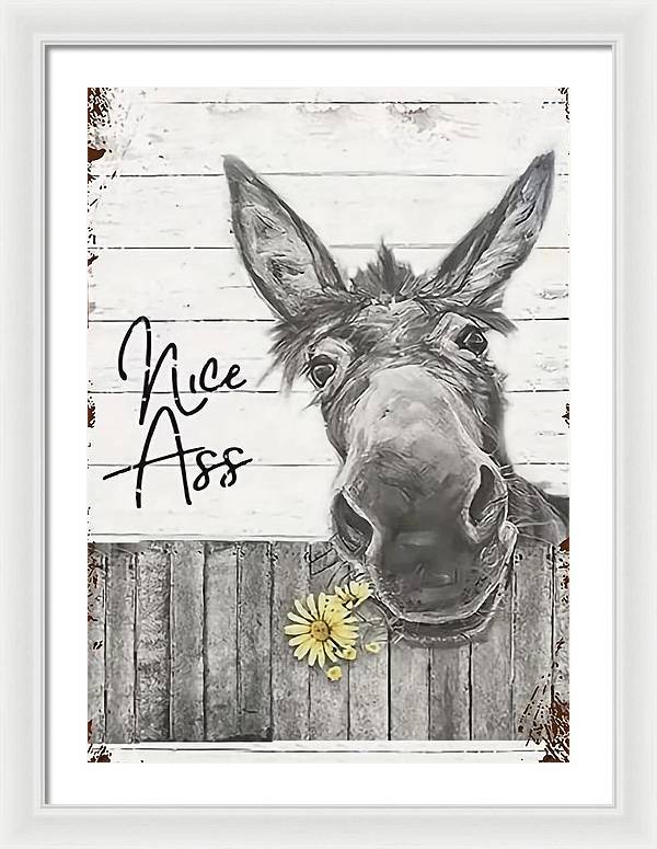 Funny Donkey - Framed Print