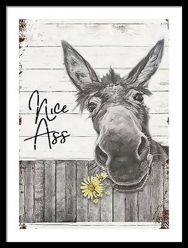 Funny Donkey - Framed Print