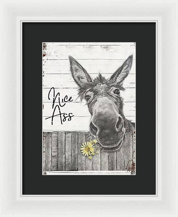 Funny Donkey - Framed Print