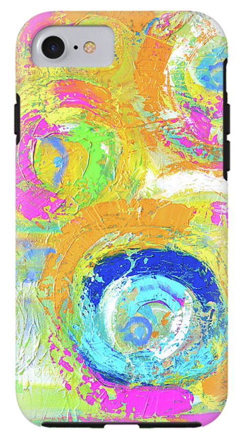 Abstractly Painted Planets in Vibrant Colors- Phone Case