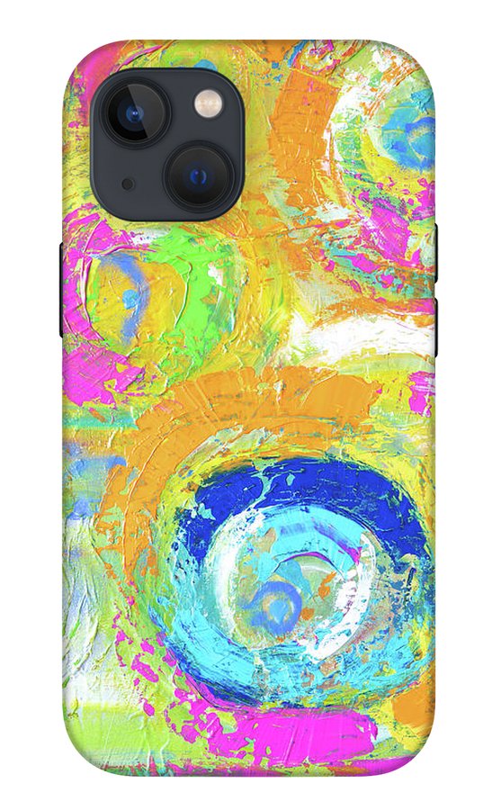 Abstractly Painted Planets in Vibrant Colors- Phone Case